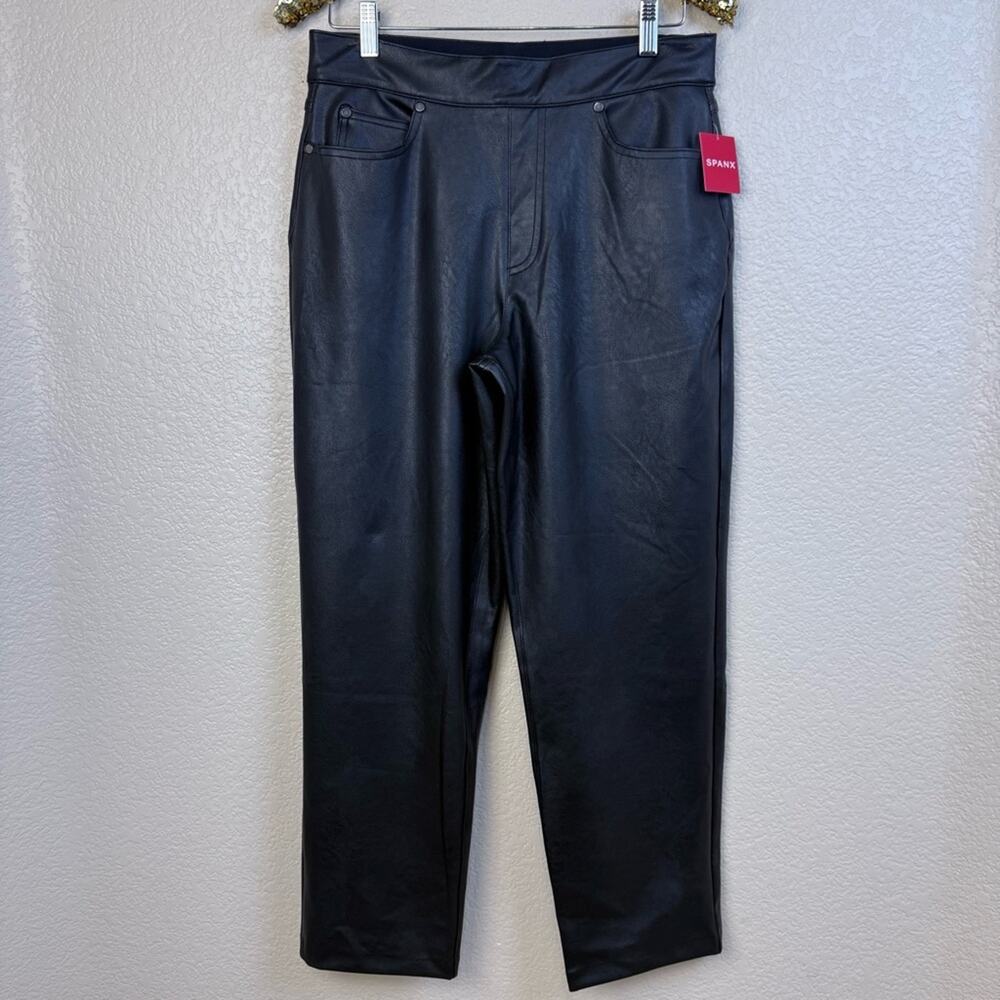 Spanx • Faux Leather Straight Leg Pant in Luxe Black